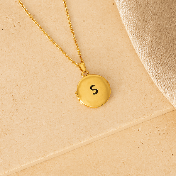 Initial Picture Locket Necklace-Lockets-Gold Vermeil-Anushka Jain Jewellery
