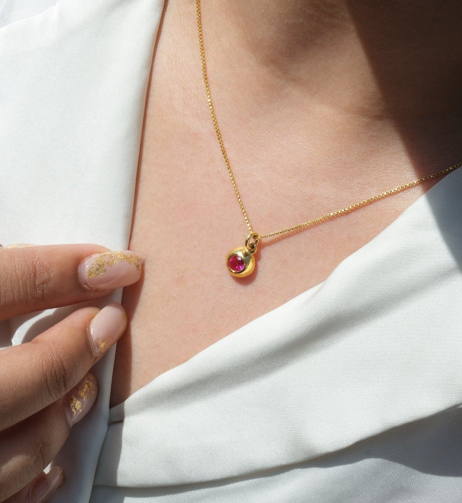 January Birthstone Necklace-Necklaces-Anushka Jain Jewellery