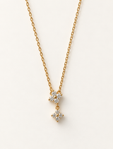 Double Clover Drop Necklace