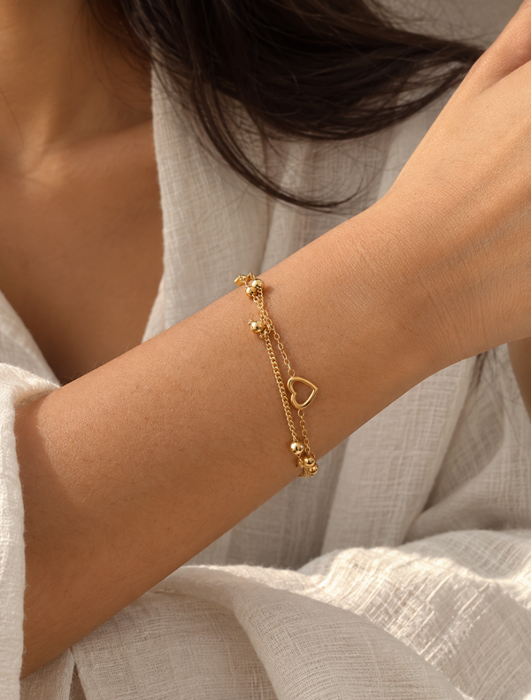 Double Layer Heart Bracelet