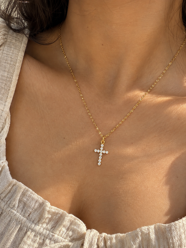 Pave Cross Necklace