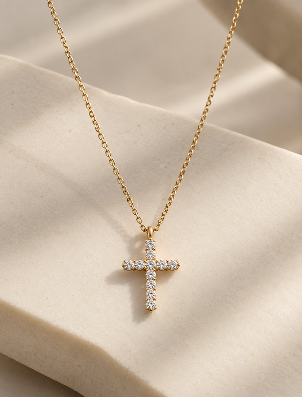 Pave Cross Necklace
