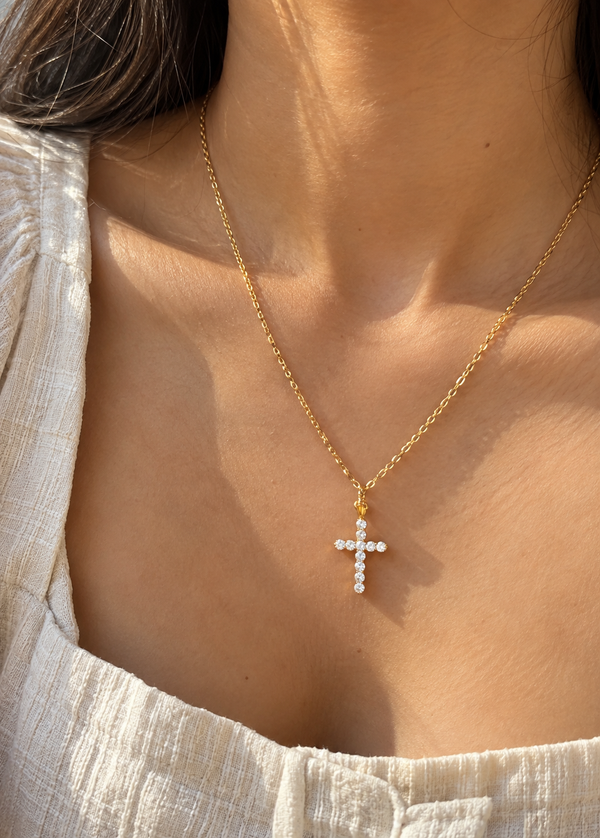 Pave Cross Necklace