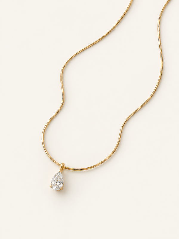 Pear Drop Snake Chain Necklace