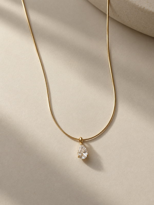Pear Drop Snake Chain Necklace