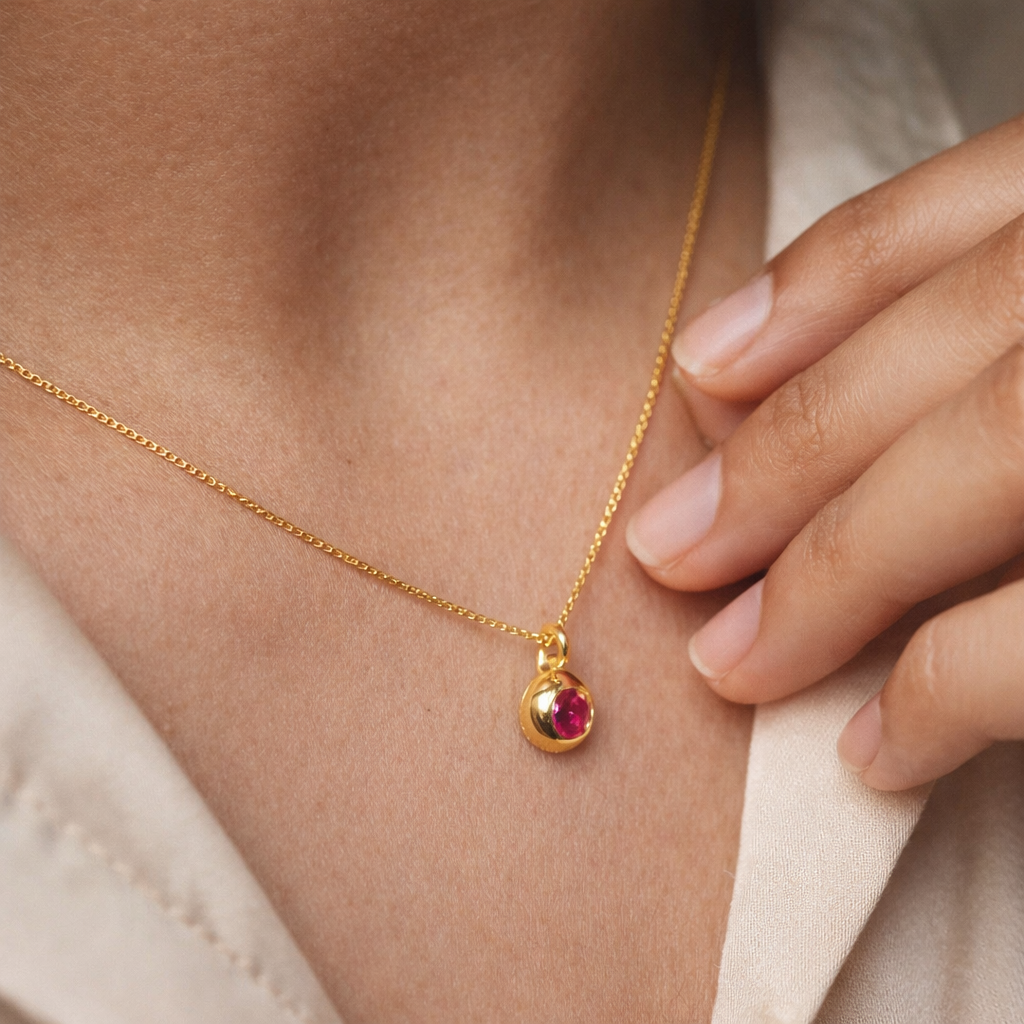 July Birthstone Necklace-Necklaces-Anushka Jain Jewellery