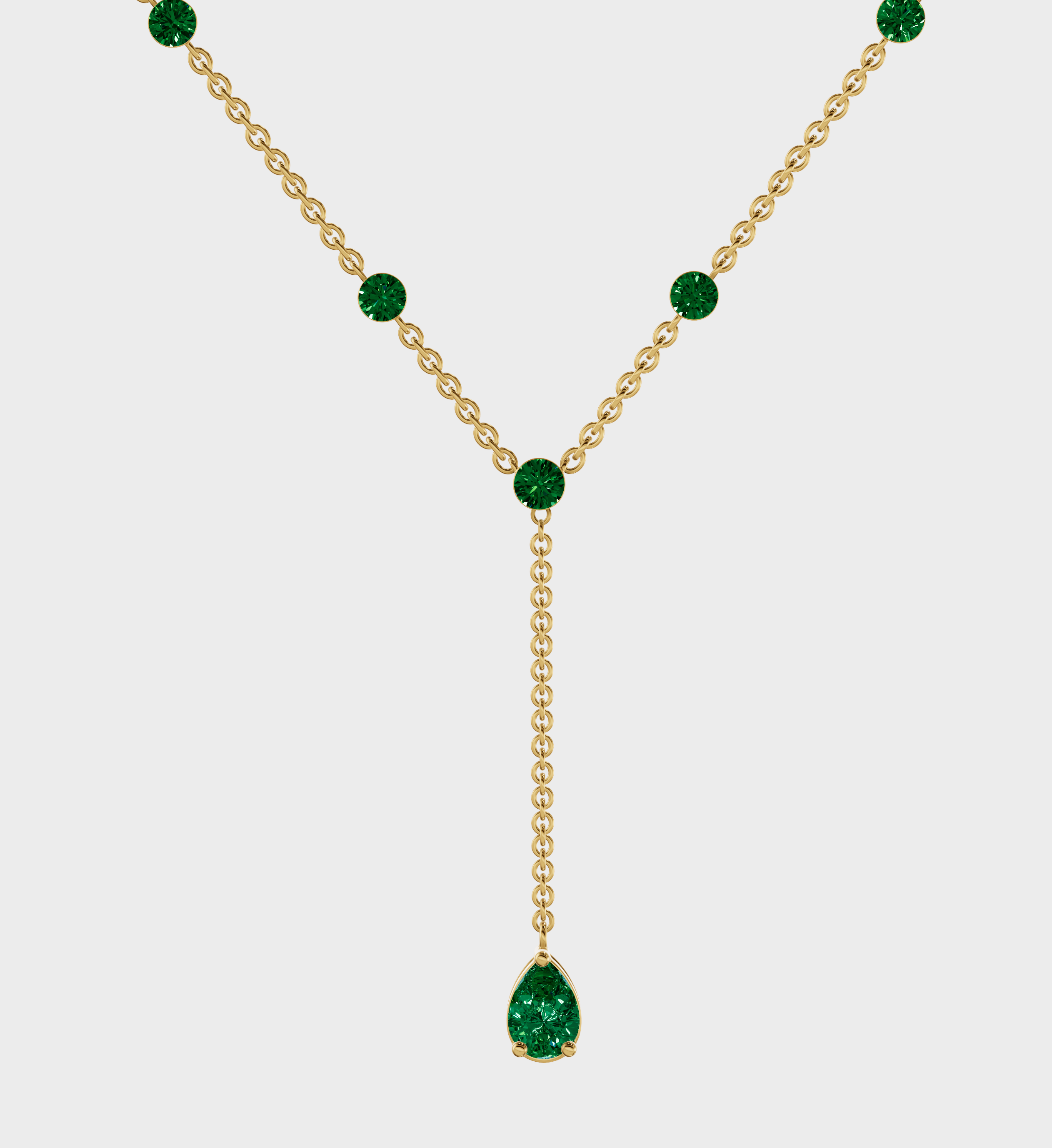 Ahsaas Channa In Emerald Lariat Necklace