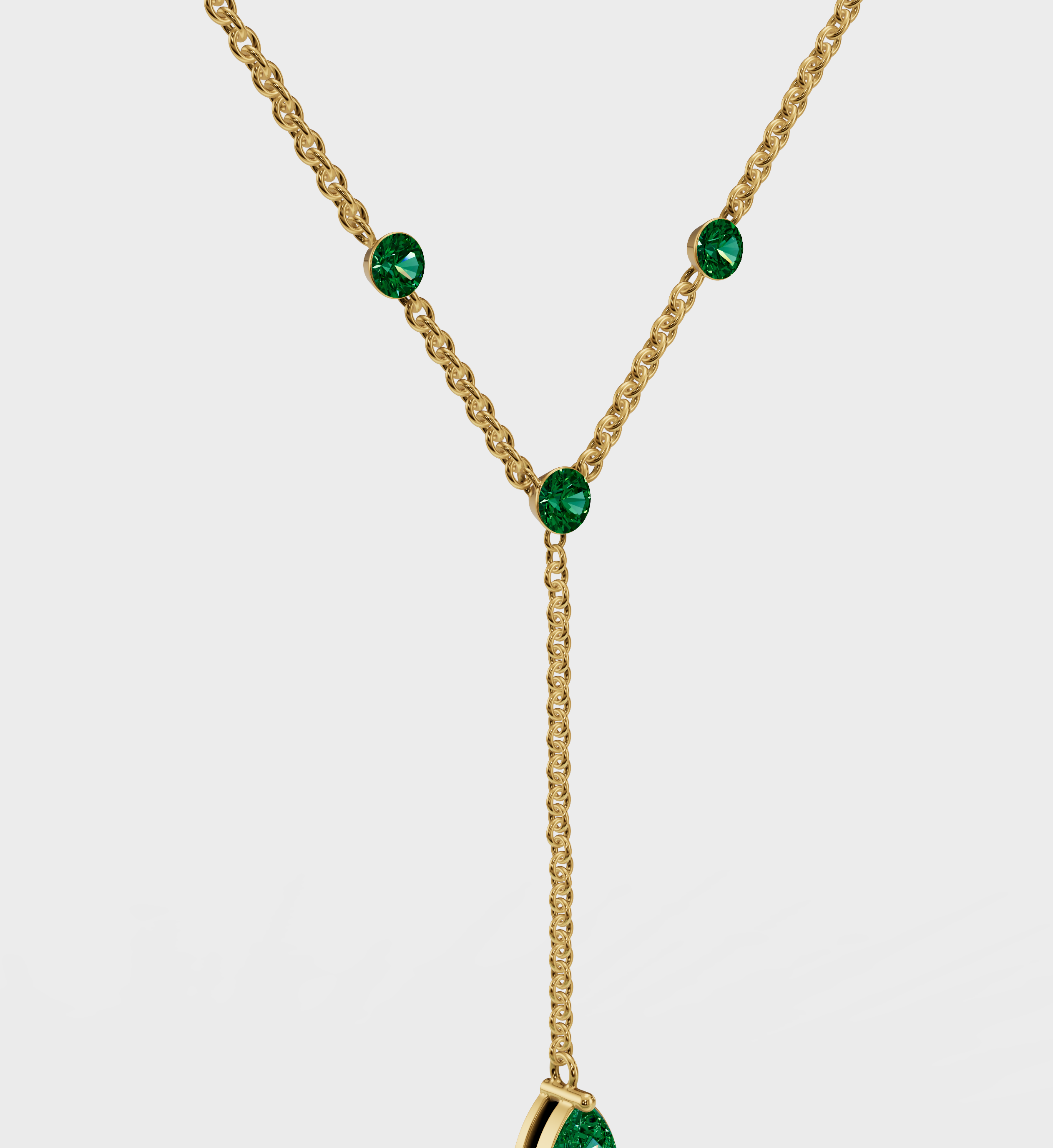 Ahsaas Channa In Emerald Lariat Necklace