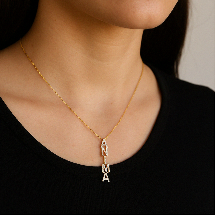 Lariat Name Necklace-Pendants-Anushka Jain Jewellery