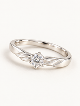 Leaf Twist Solitaire Ring