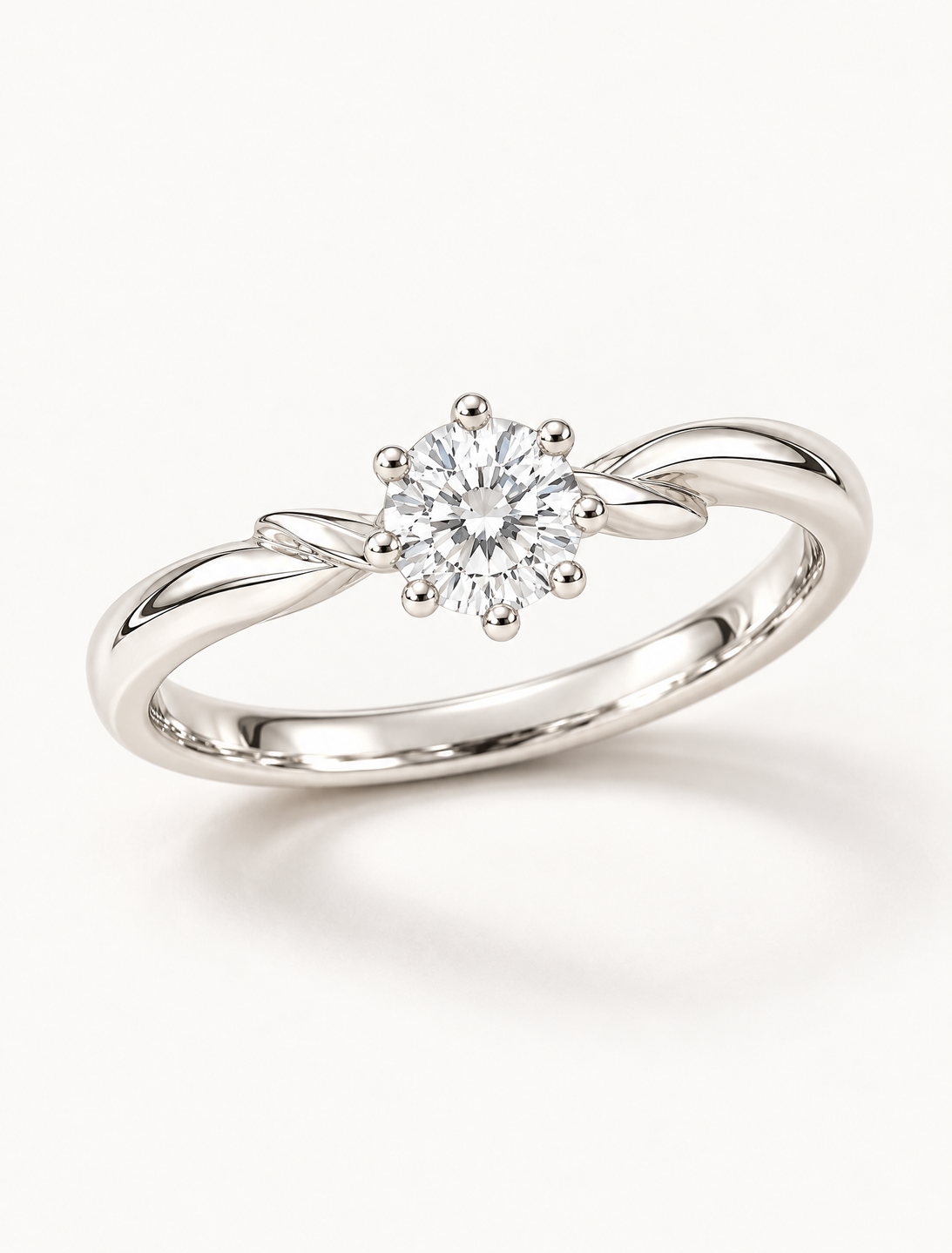Leaf Whisper Solitaire Ring