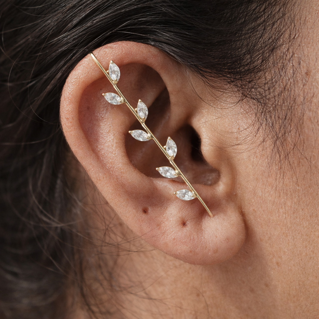 Leafy Ear Pointer-Ear Pointers-Anushka Jain Jewellery