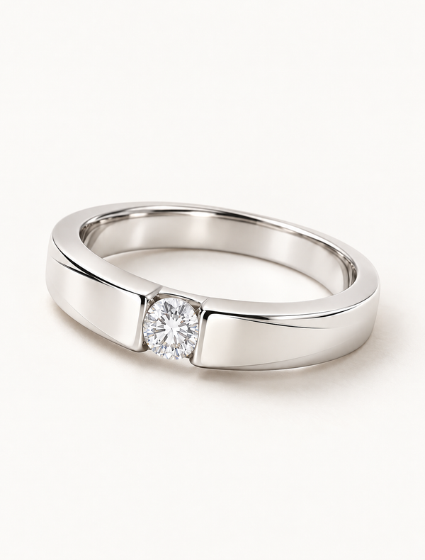 Luna Bar Solitaire Ring