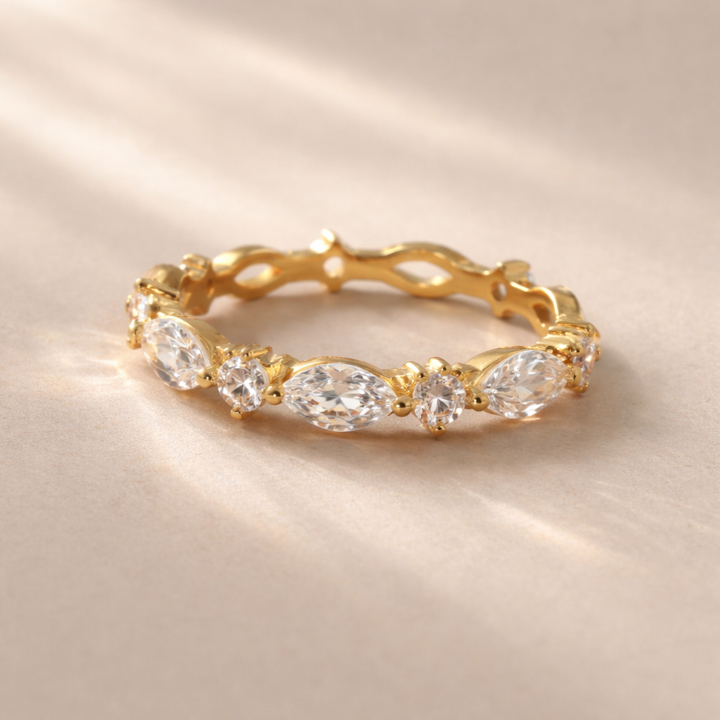 Marquise Diamond Eternity Ring-Anushka Jain Jewellery