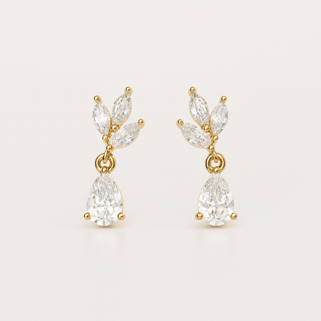 Marquise Pear Drop Studs-Anushka Jain Jewellery
