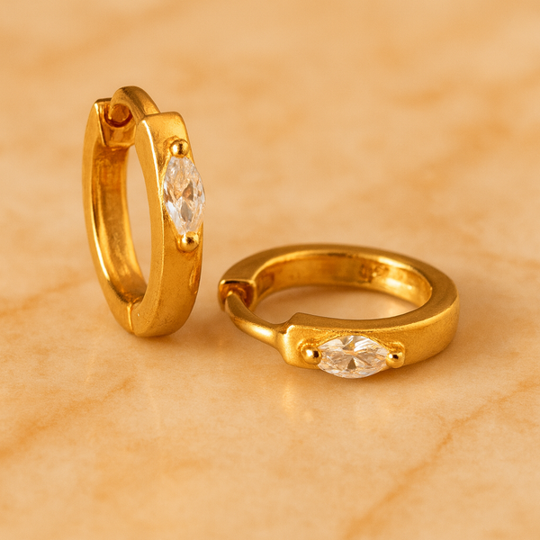 Marquise Prong Mini Huggie-Anushka Jain Jewellery