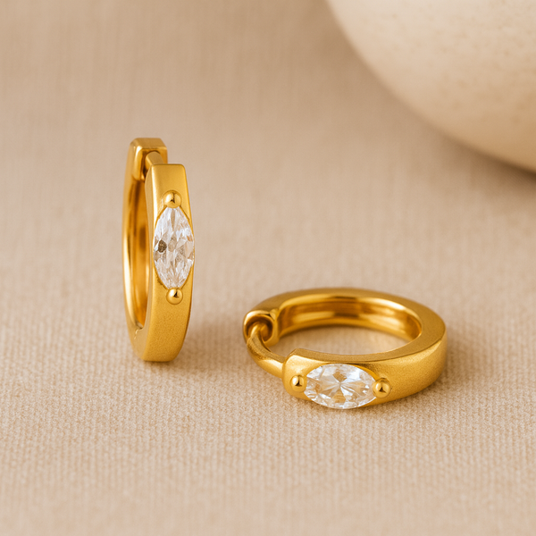 Marquise Prong Mini Huggie-Anushka Jain Jewellery