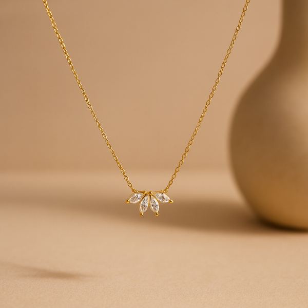 Marquise Quad Diamond Necklace-Anushka Jain Jewellery