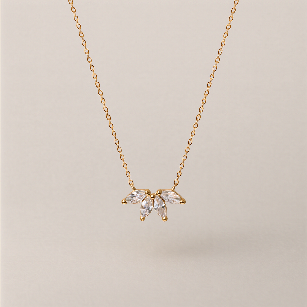 Marquise Quad Diamond Necklace-Anushka Jain Jewellery