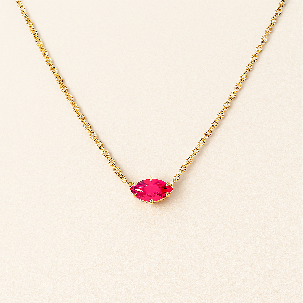 Marquise Ruby Necklace-Necklaces-Anushka Jain Jewellery