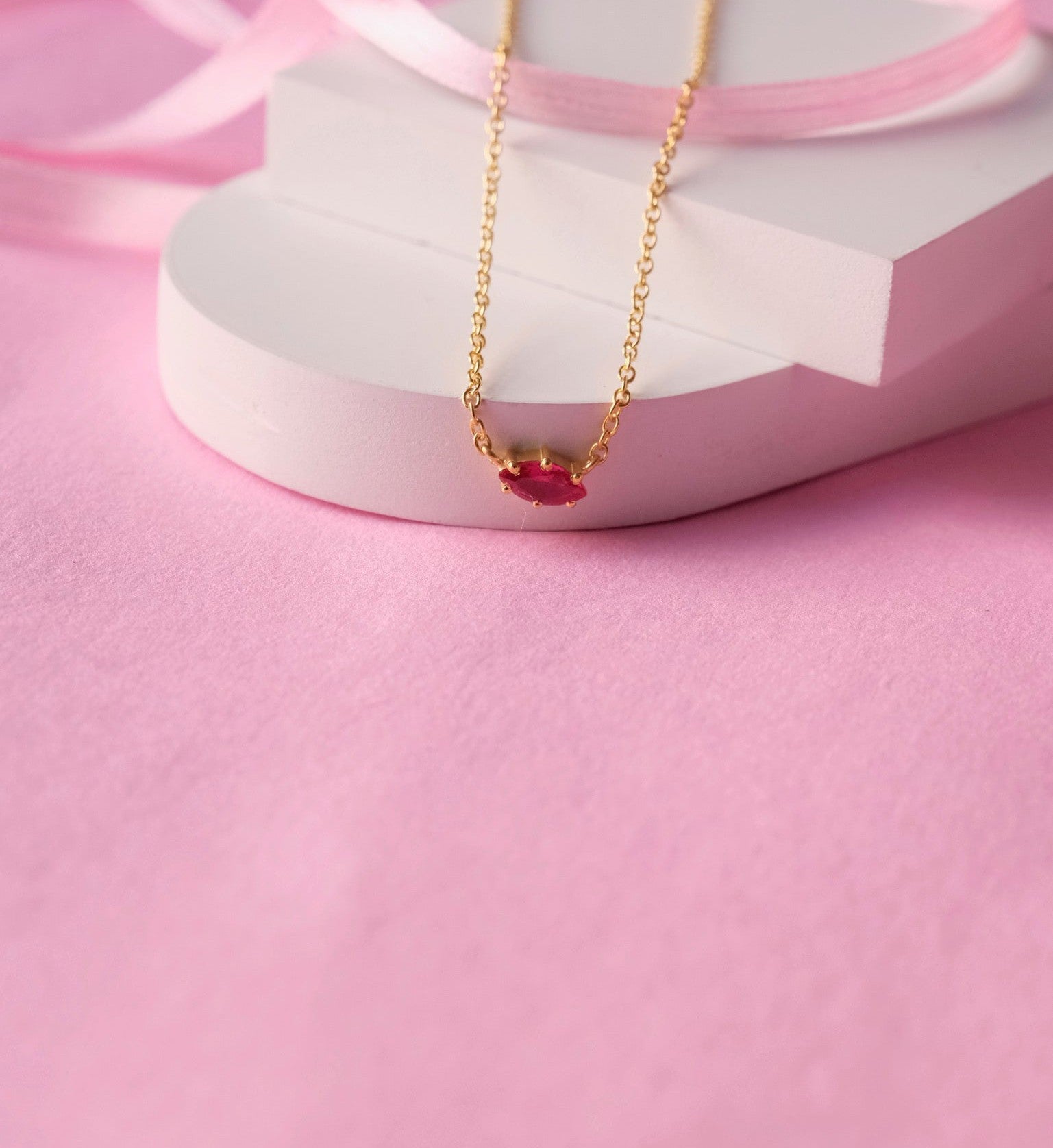 Marquise Ruby Necklace-Necklaces-Anushka Jain Jewellery