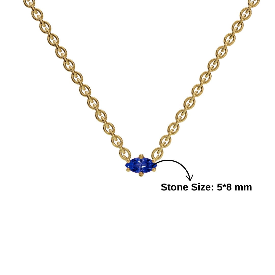 Marquise Sapphire Necklace-Necklaces-Anushka Jain Jewellery