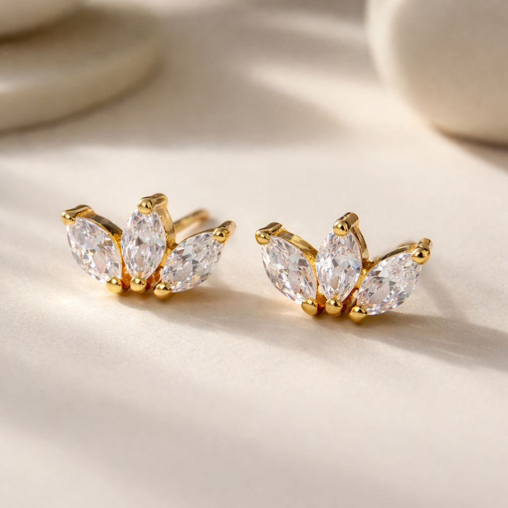 Marquise Triple Studs-Anushka Jain Jewellery