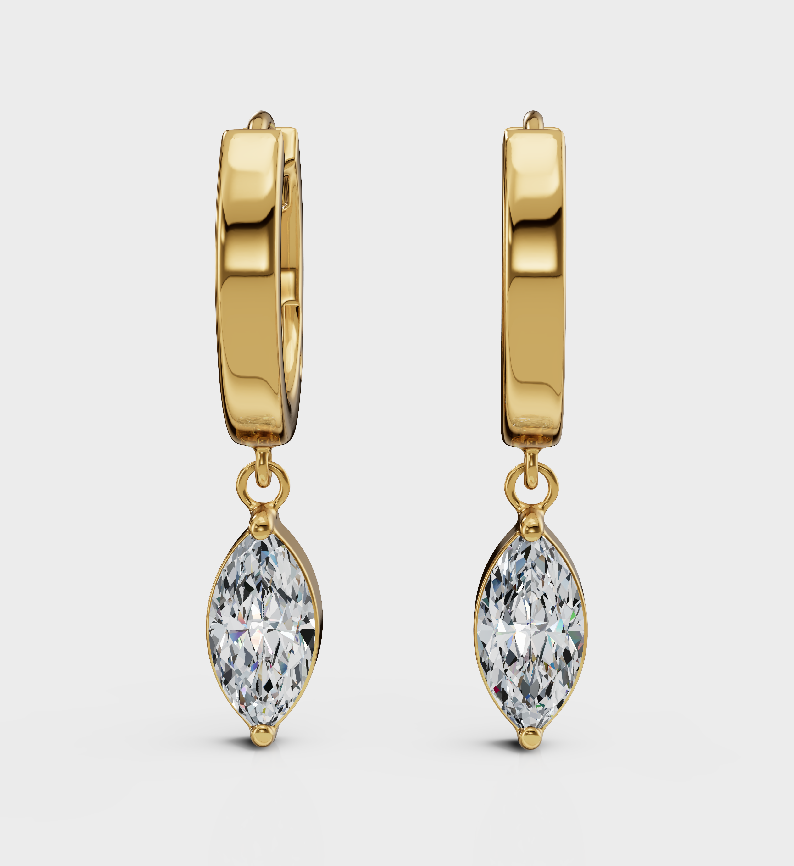 Marquise Drop Huggie