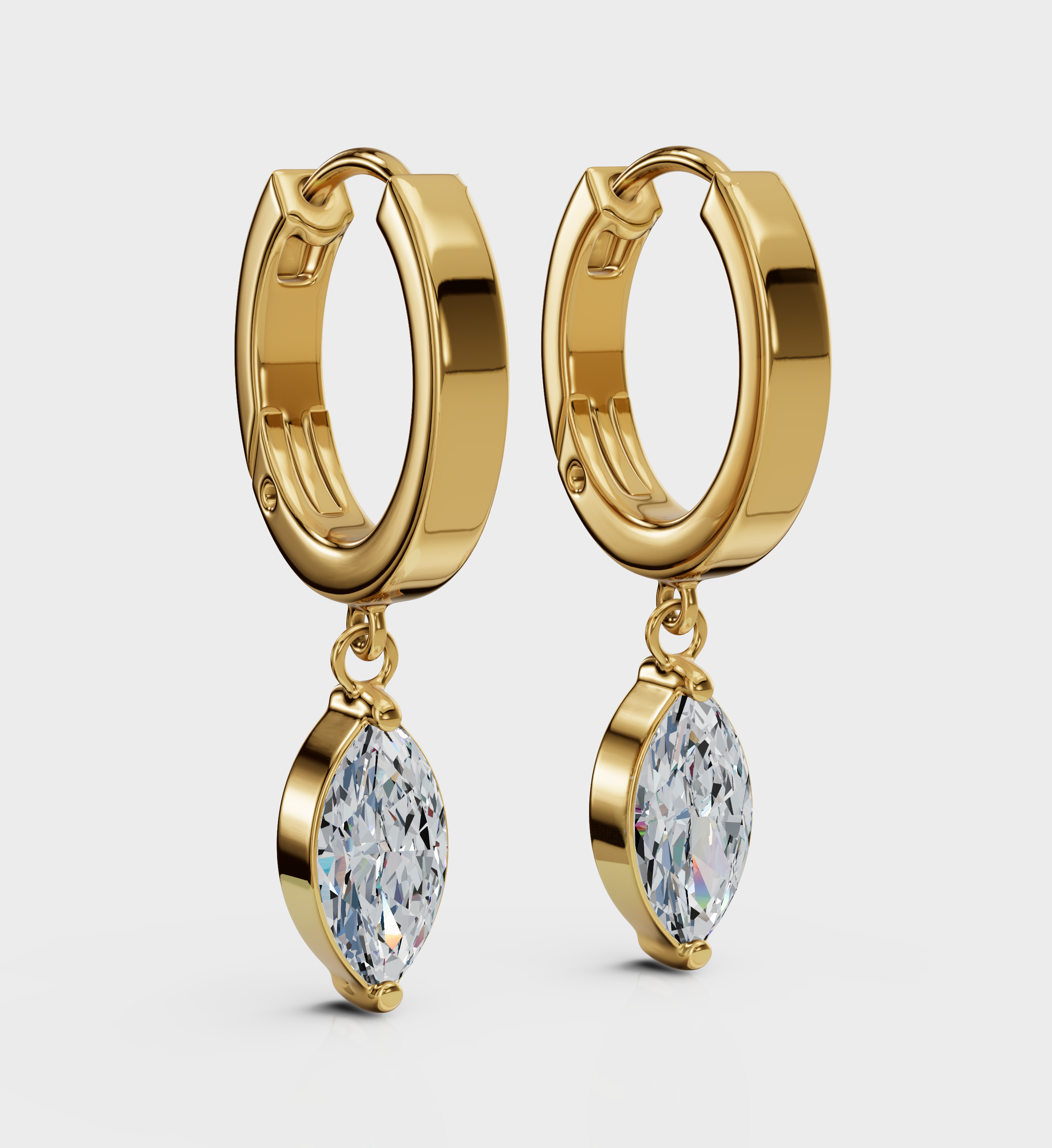 Marquise Drop Huggie
