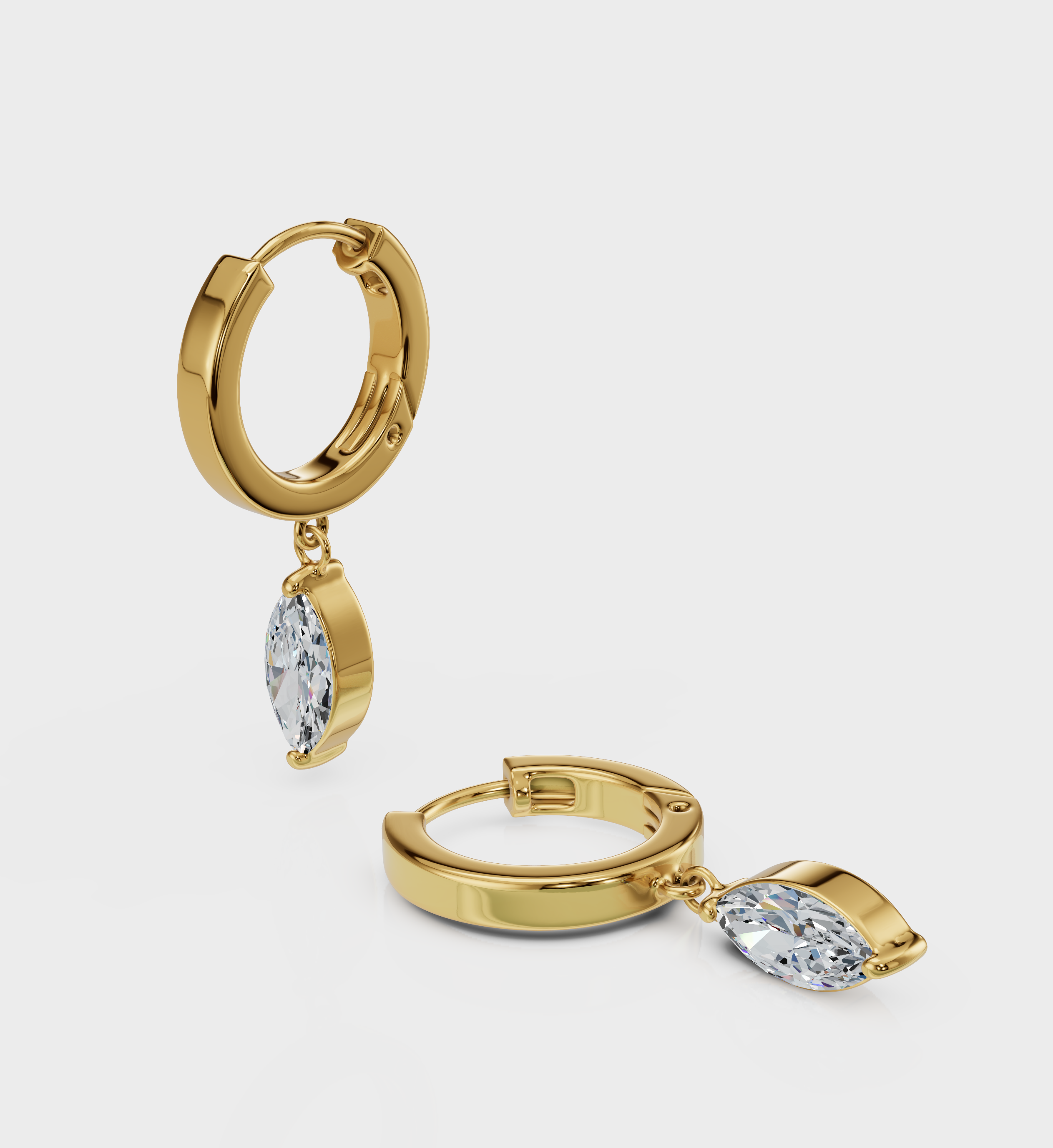 Marquise Drop Huggie