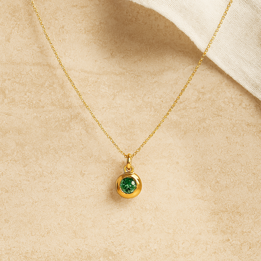 May Birthstone Necklace-Necklaces-Gold Vermeil-Anushka Jain Jewellery
