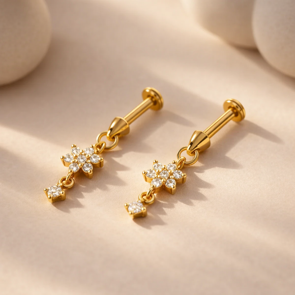 Micro Drop Hanging Studs-Anushka Jain Jewellery