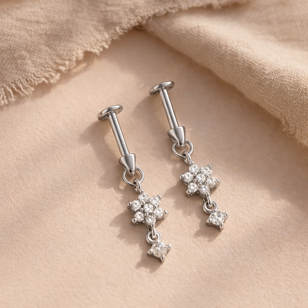 Micro Drop Hanging Studs-Anushka Jain Jewellery