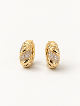 Mini CZ Braided Hoops Earring