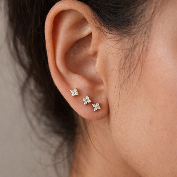Mini Quad Diamond Studs-Anushka Jain Jewellery