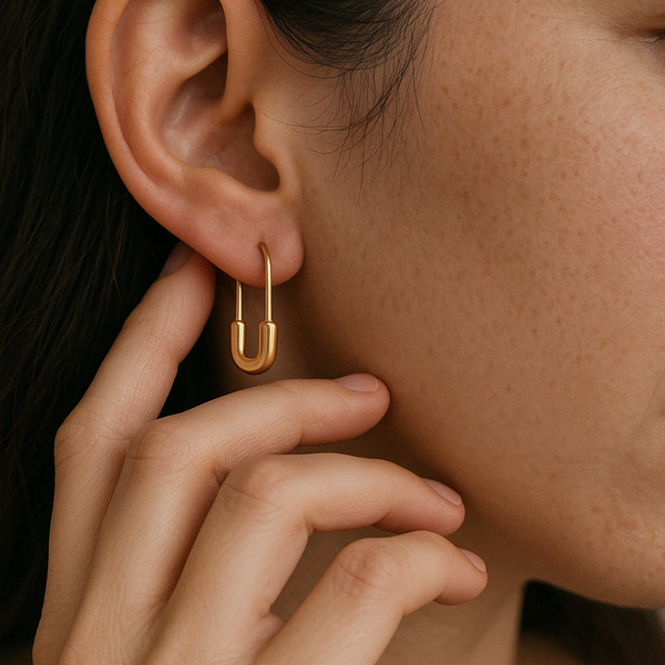 Mini Safety Pin Earrings-Earrings-Anushka Jain Jewellery