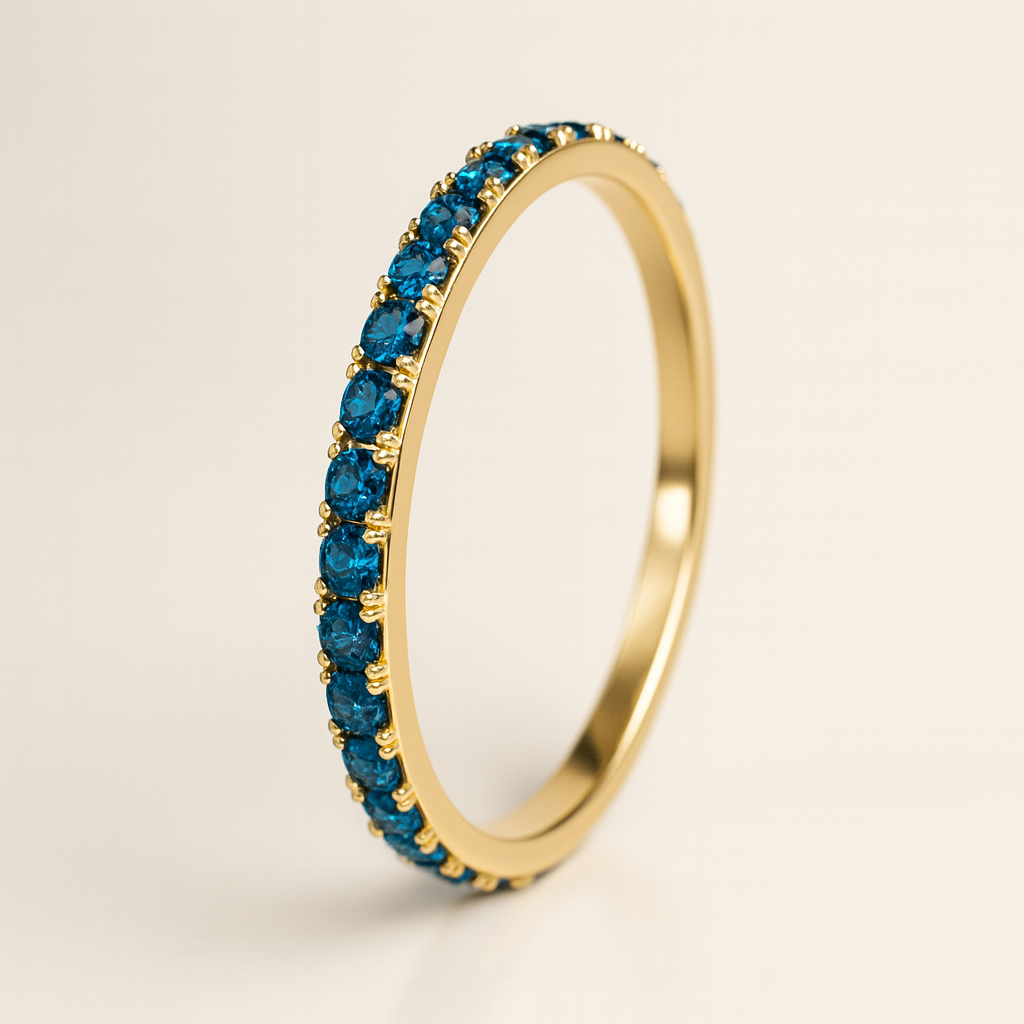 Minimal Birthstone Eternity Ring-Anushka Jain Jewellery