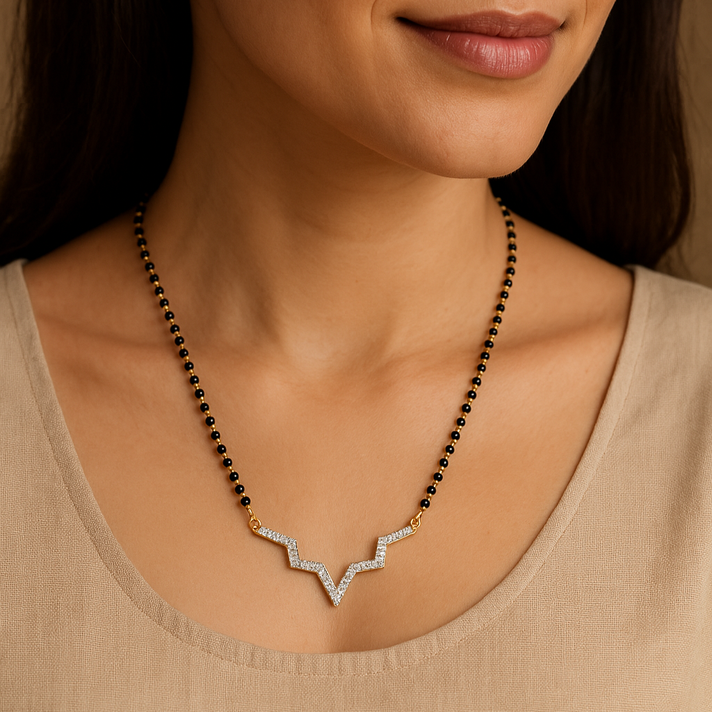 Minimal Diamond Mangalsutra-Anushka Jain Jewellery