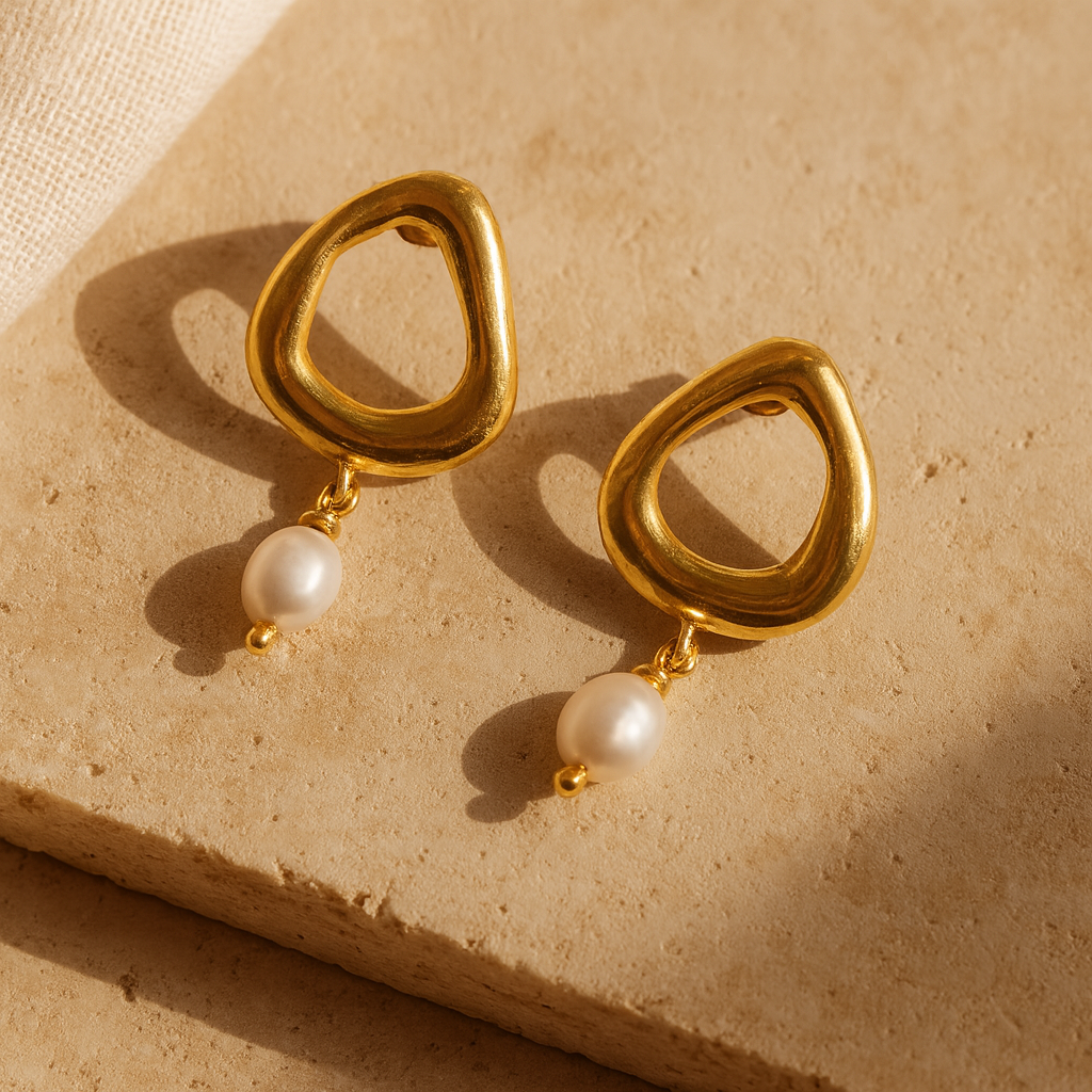 Molten Pearl Earrings-Anushka Jain Jewellery