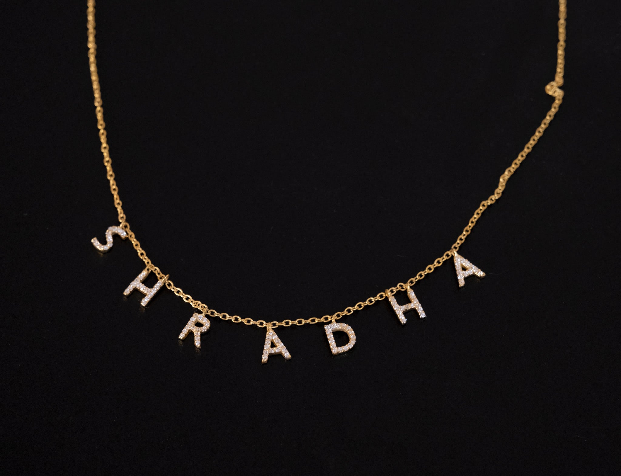 Name Diamond Necklace-Pendants-Anushka Jain Jewellery