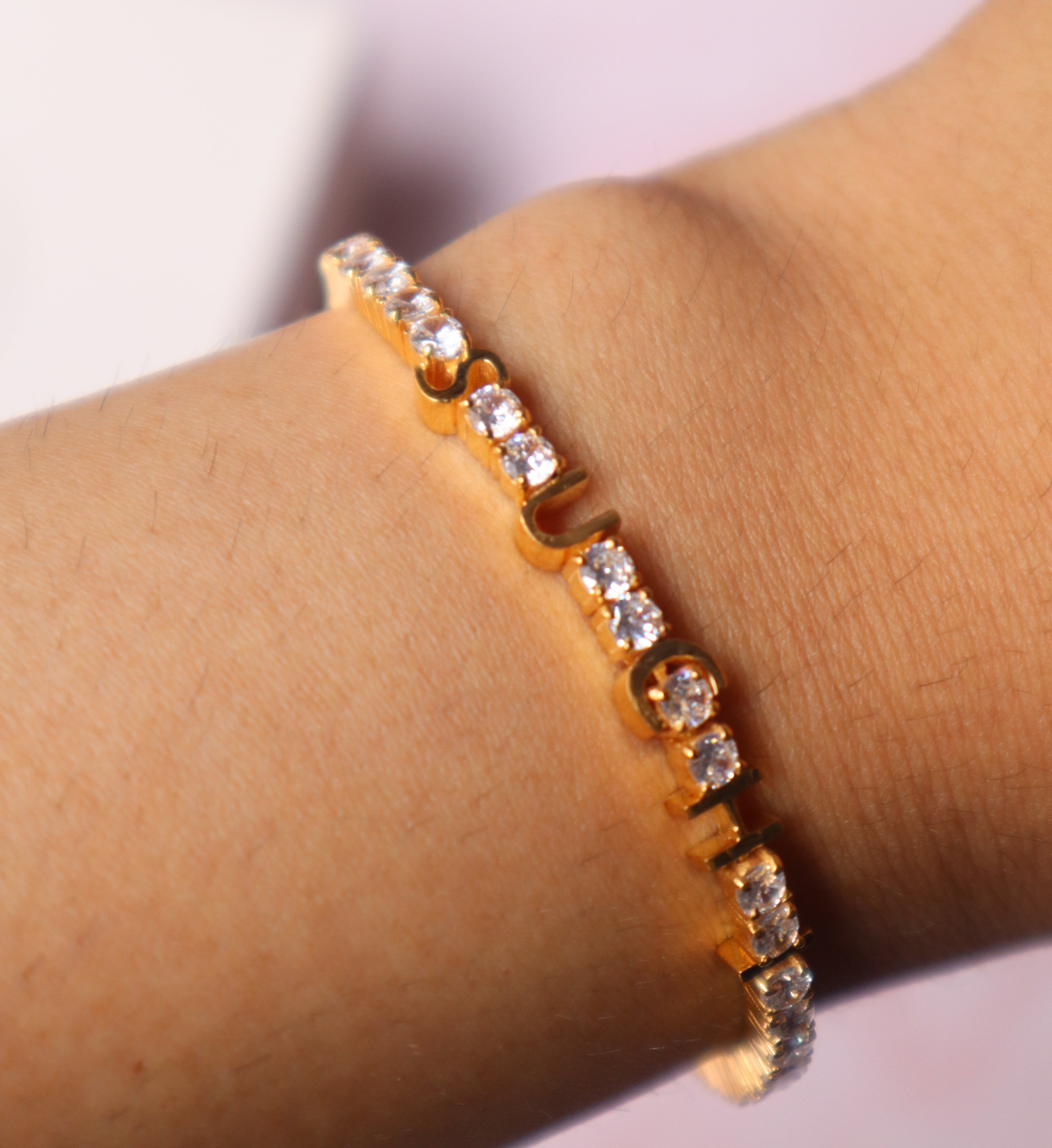 Name Diamond Tennis Bracelet-Bracelets-Anushka Jain Jewellery