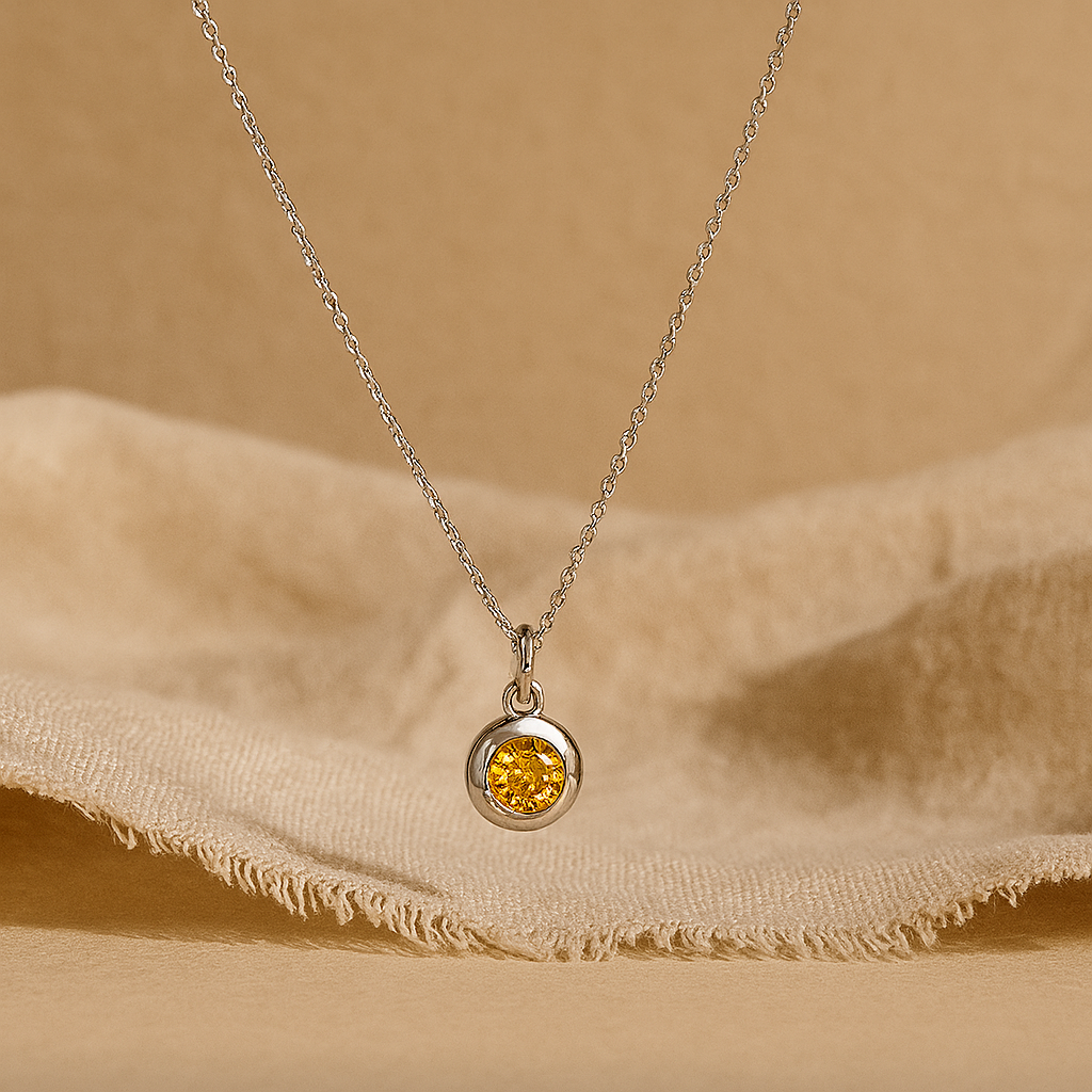 November Birthstone Necklace-Necklaces-Silver-Anushka Jain Jewellery