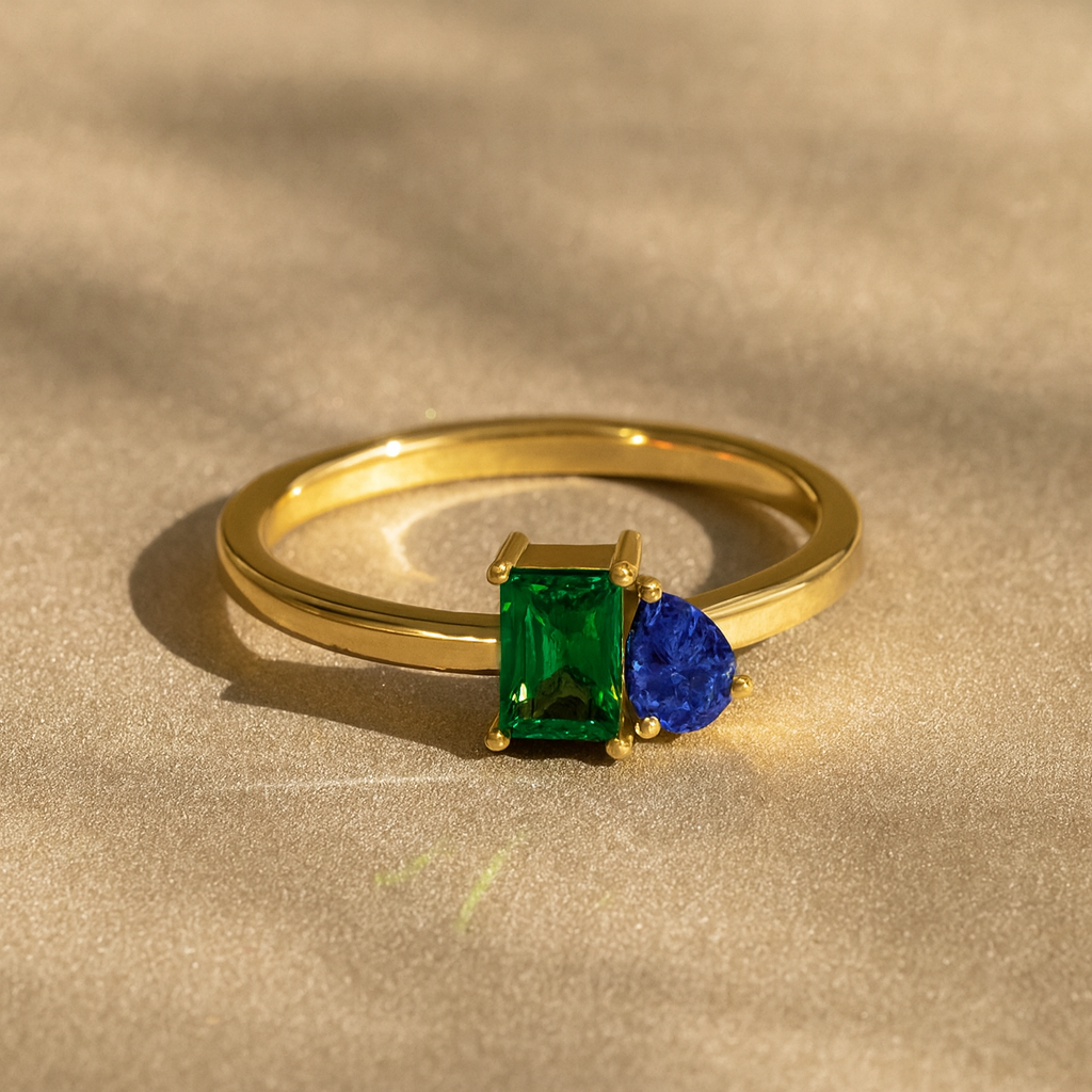 Ocean Emerald Ring-Rings-Anushka Jain Jewellery