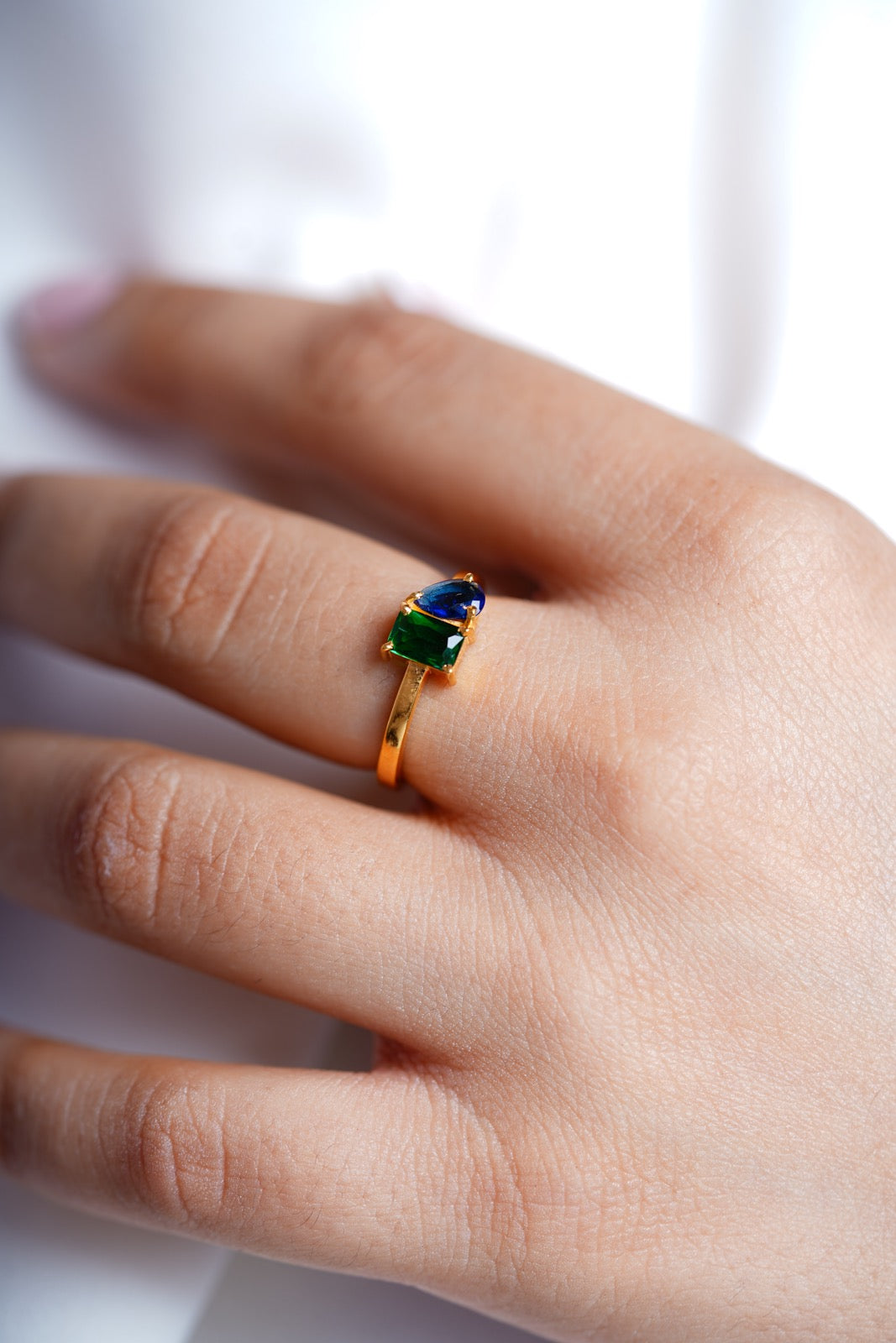 Ocean Emerald Ring-Rings-Anushka Jain Jewellery