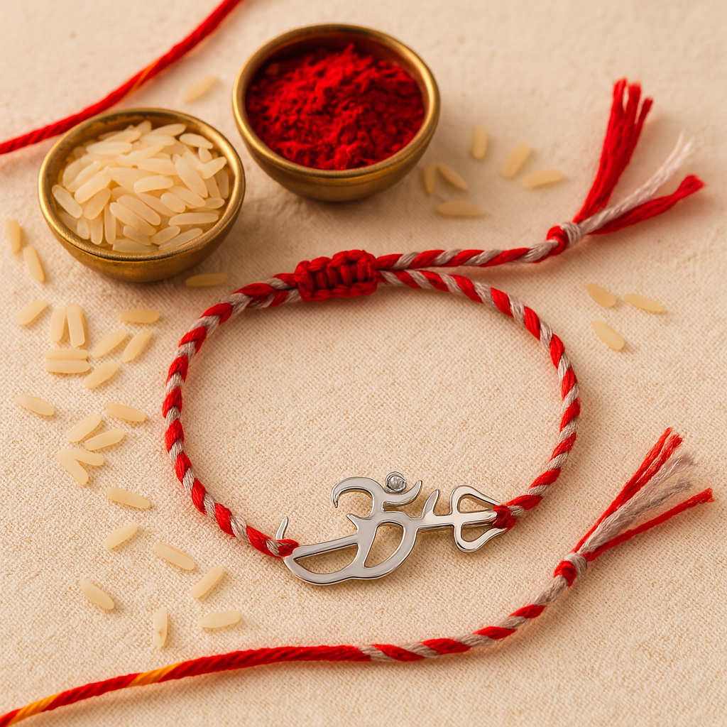Om Trishul Rakhi-Rakhi-Anushka Jain Jewellery