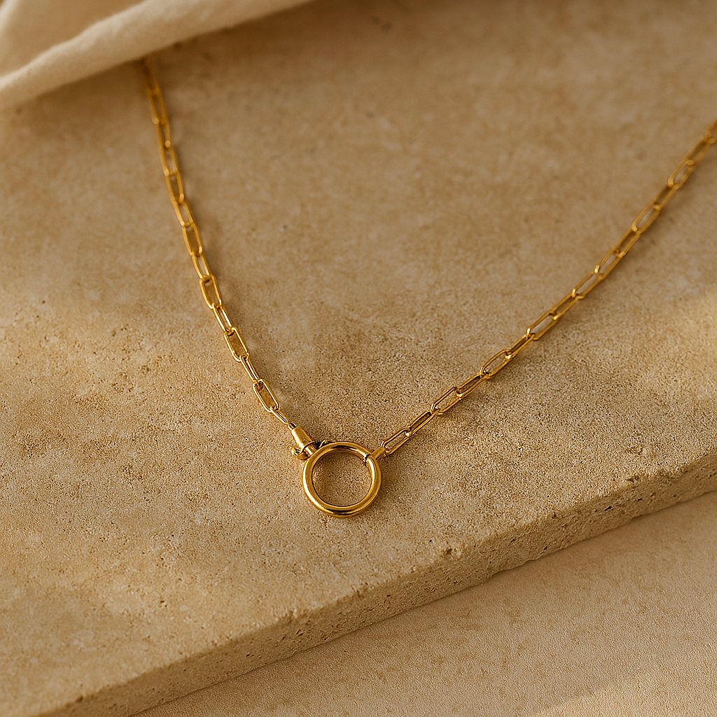 Open Lock Necklace-Pendants-Gold Vermeil-Anushka Jain Jewellery
