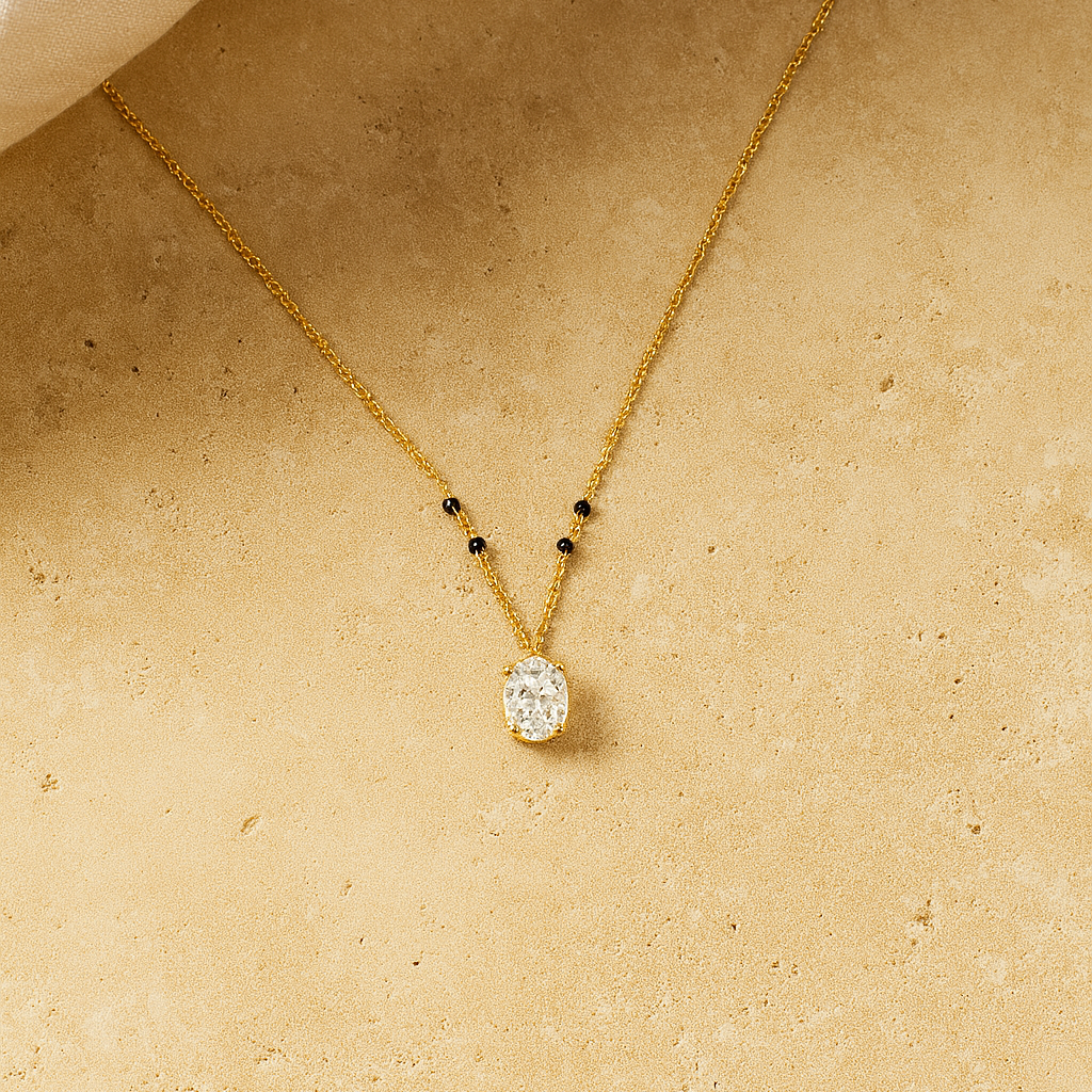 Oval Diamond Mangalsutra-Anushka Jain Jewellery