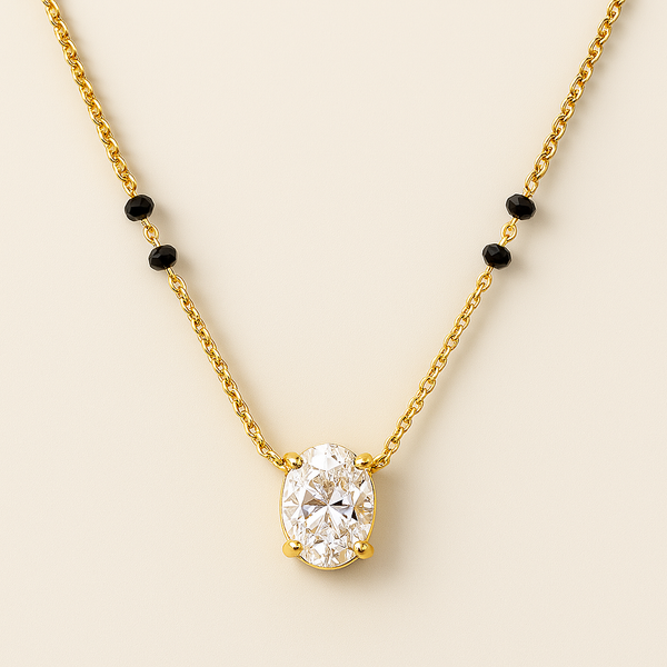 Oval Diamond Mangalsutra-Anushka Jain Jewellery