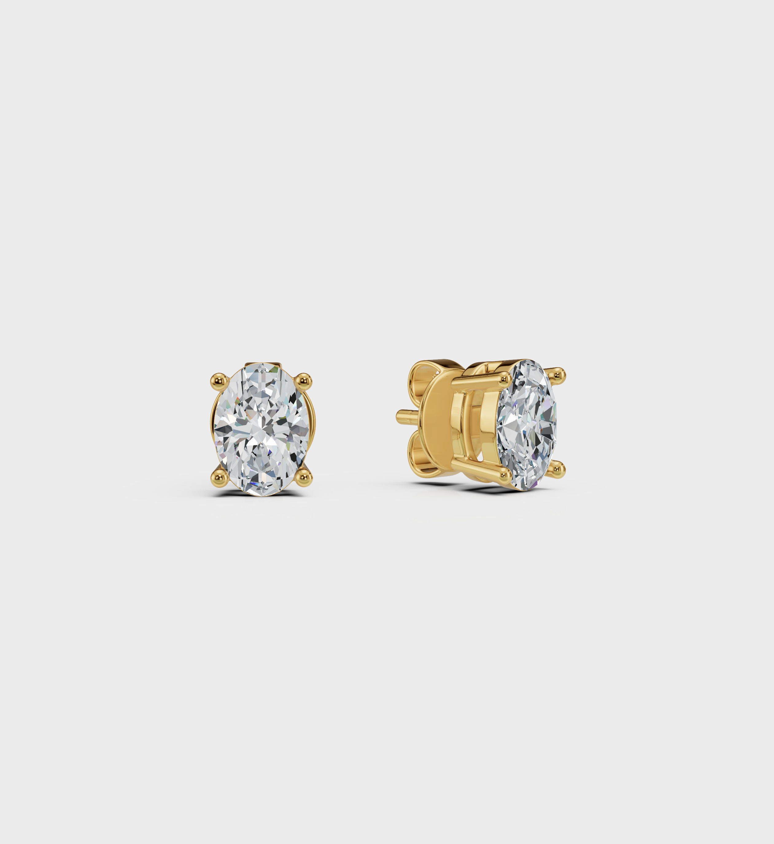 Oval Diamond Studs-Studs-Anushka Jain Jewellery