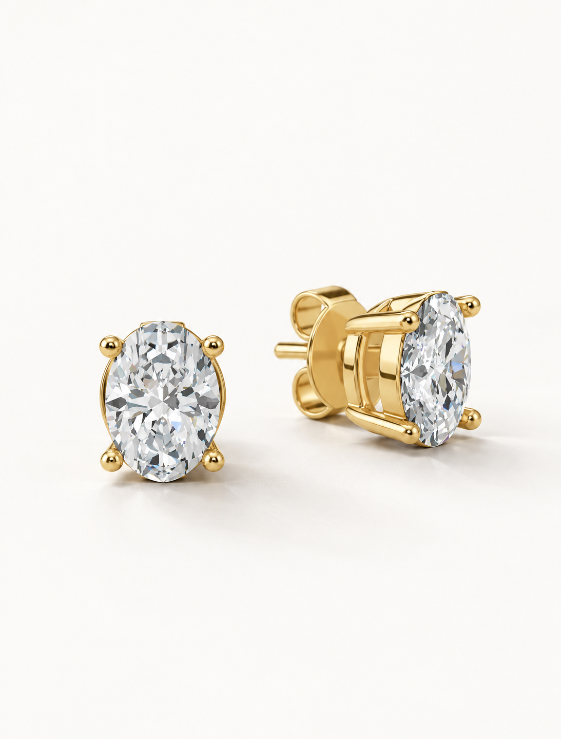 Oval Diamond Studs